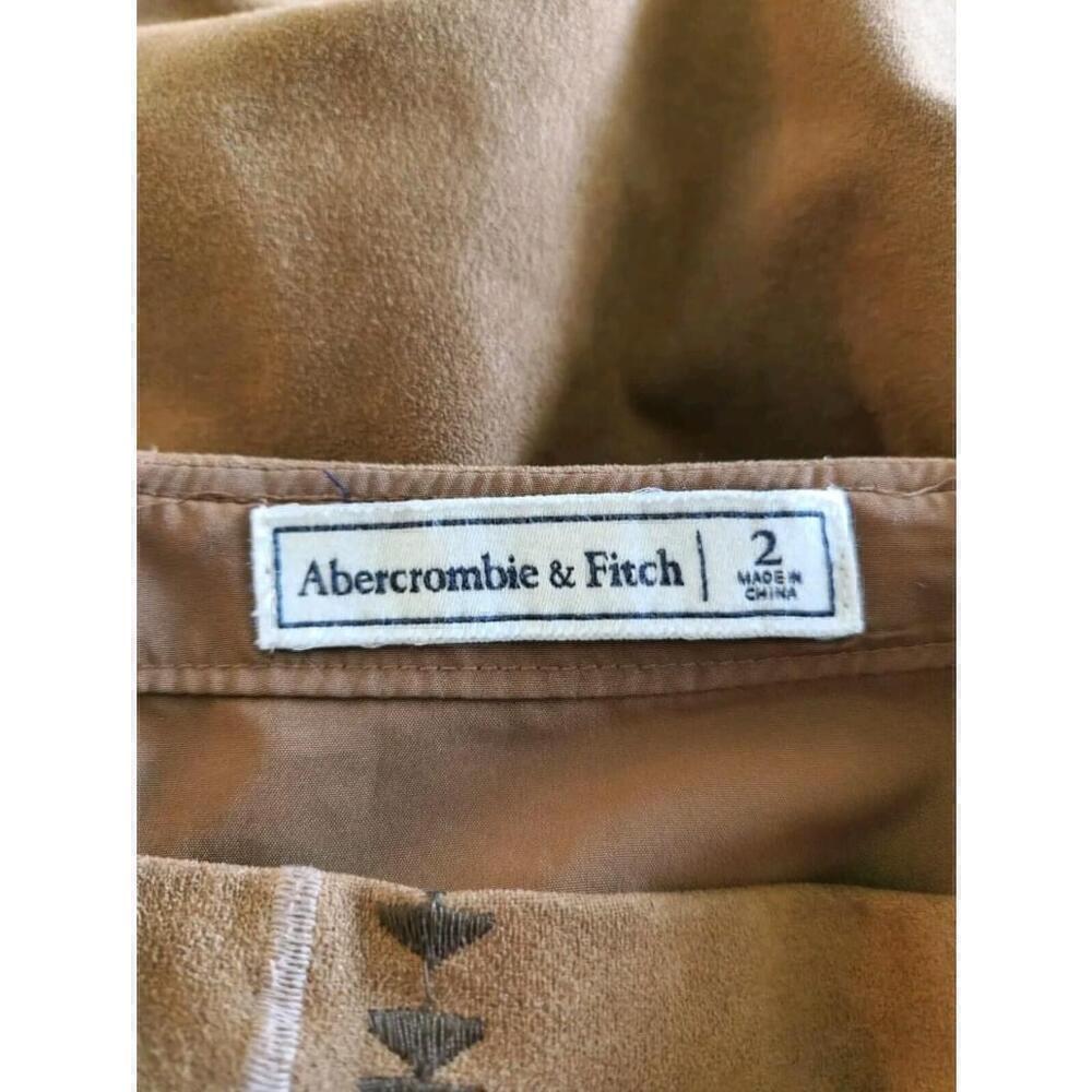 Abercrombie & Fitch Embroidered Mini Skirt Women 2 Brown Boho Cottagecore - Picture 7 of 10